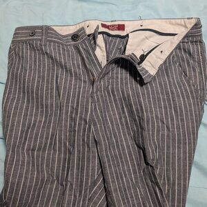 Mens Penguin Grey and White Striped Casual Pants